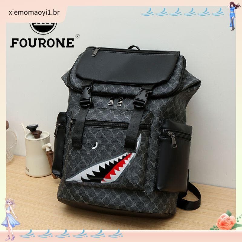 FOUR ONE Masculino Casual Tendência de Negócios Junior High School College Student Schoolbag Grande Capacidade