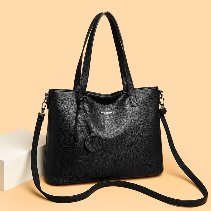 Moda feminina sacola novo estilo Commuter grande capacidade bolsa de ombro Casual couro macio bolsa de ombro simples