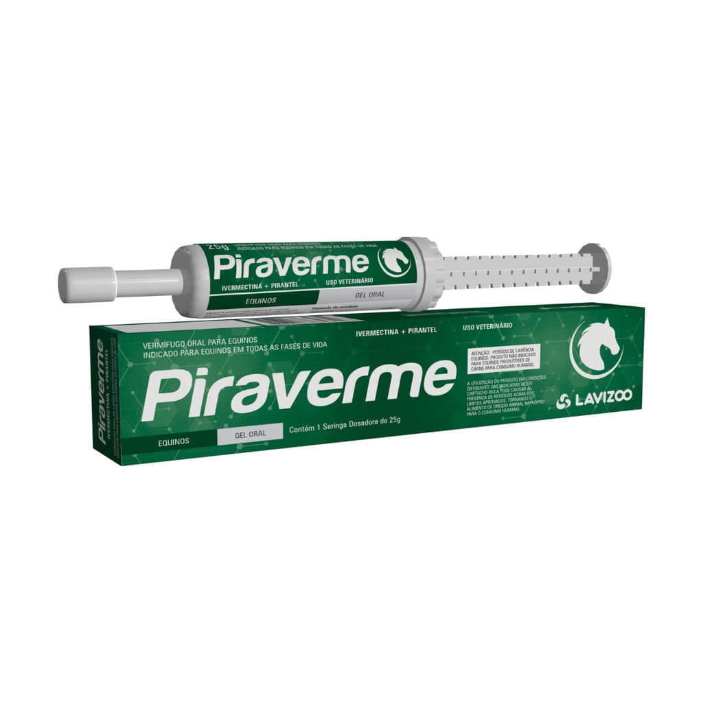 Piraverme Gel Oral 25g Vermífugo Equino Lavizoo
