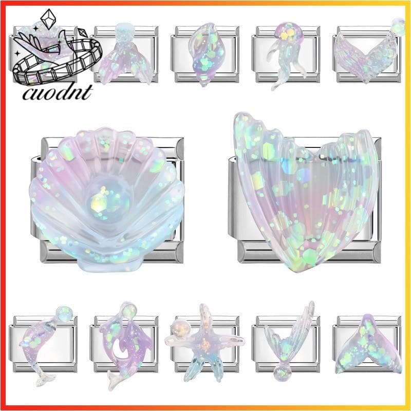 Fishtail Golfinho Italiano Charme Pulseira Caber 9mm De Aço Inoxidável Jóias Fazendo Acessórios DIY Retro Personalidade