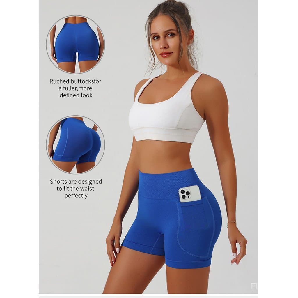Shorts com bolsos Academia Essential Sports para Corrida, Fitness e Ciclismo
