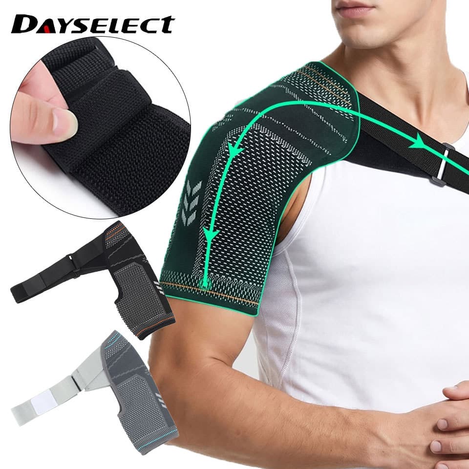 DAYSELECT 1 Peça Esportiva Aptidão Suporte De Pressão Elástico Absorvente De Suor Proteção De Ombro