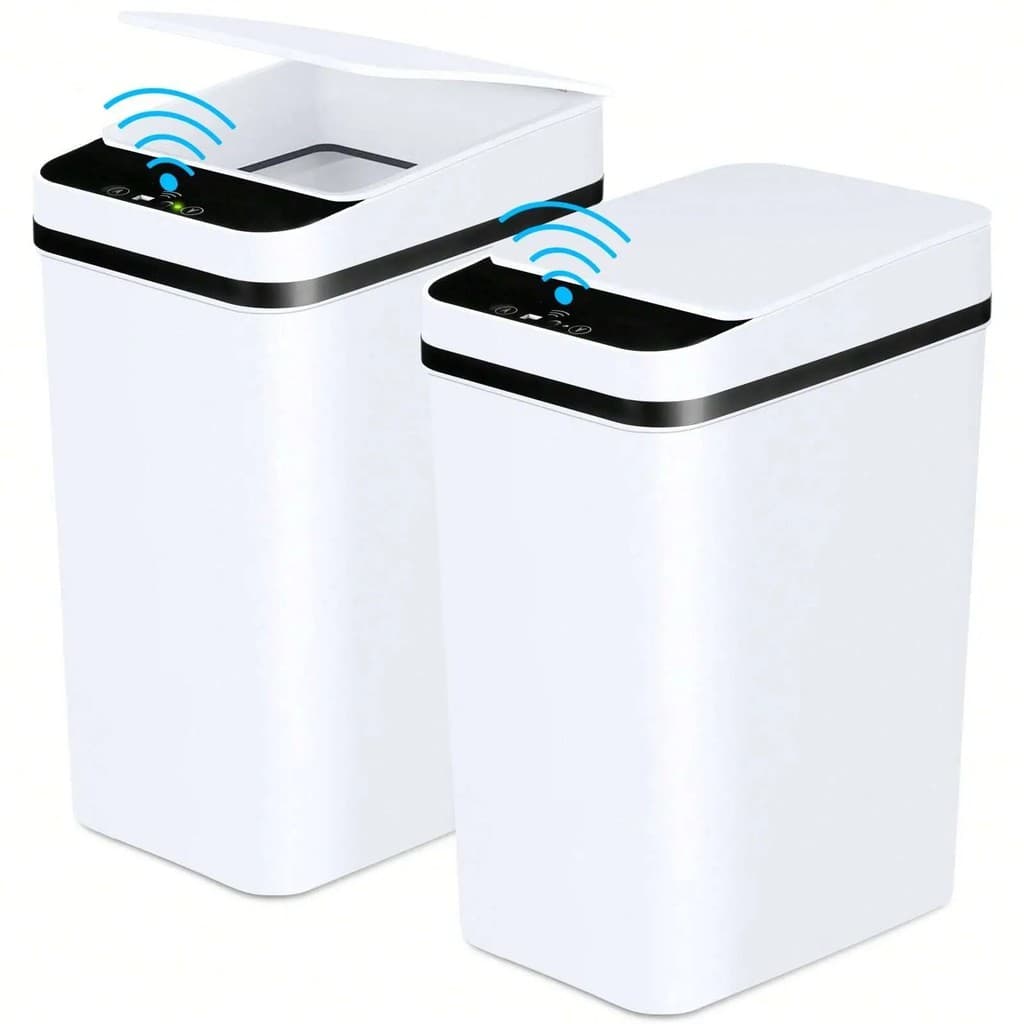 Pacote de 2 unidades Lixeira sem contato de 2.2 galões, lata de lixo inteligente com Sensor automático, lata de lixo peq