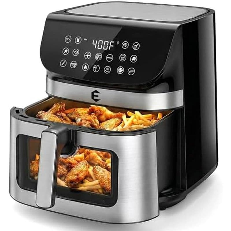 Forno De Fritadeira De Ar Grande 9.5Qt , Combinação De Torradeira Com 12 Dispositivos Digitais Predefinidos Tela Sensíve
