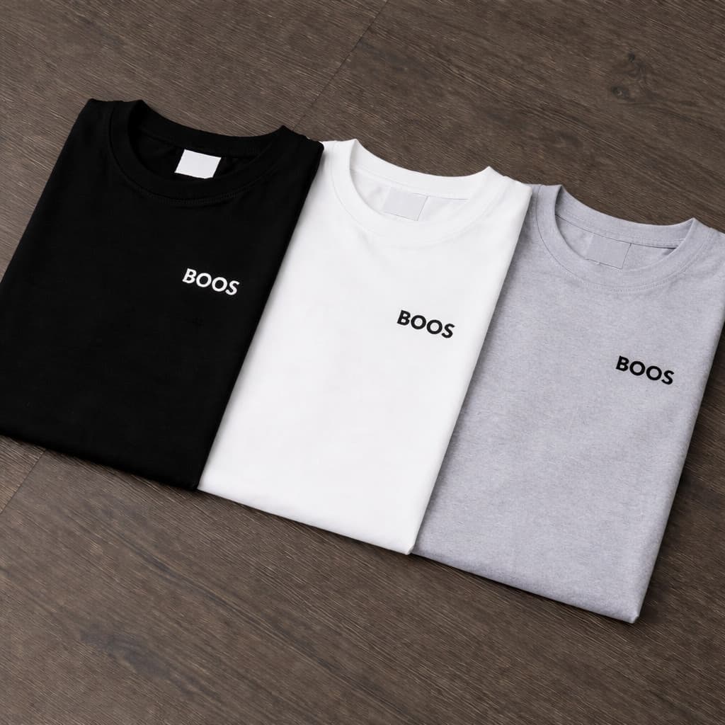 Kit 3 Camisetas Masculinas Estampadas "Bos Básico" Algodão Premium Fio 30.1, Casual e Confortáveis