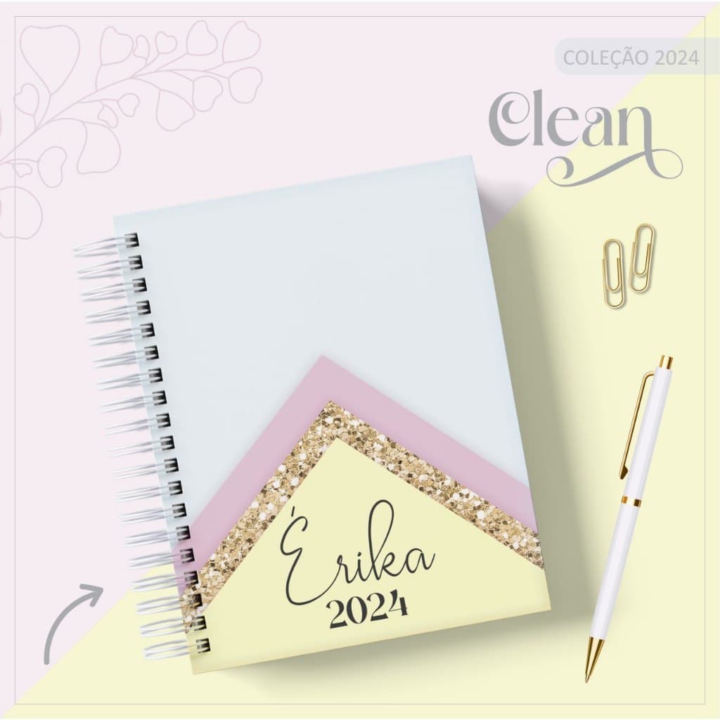 Agenda 2027 Personalizada Luxo Capa Dura Wire-o
