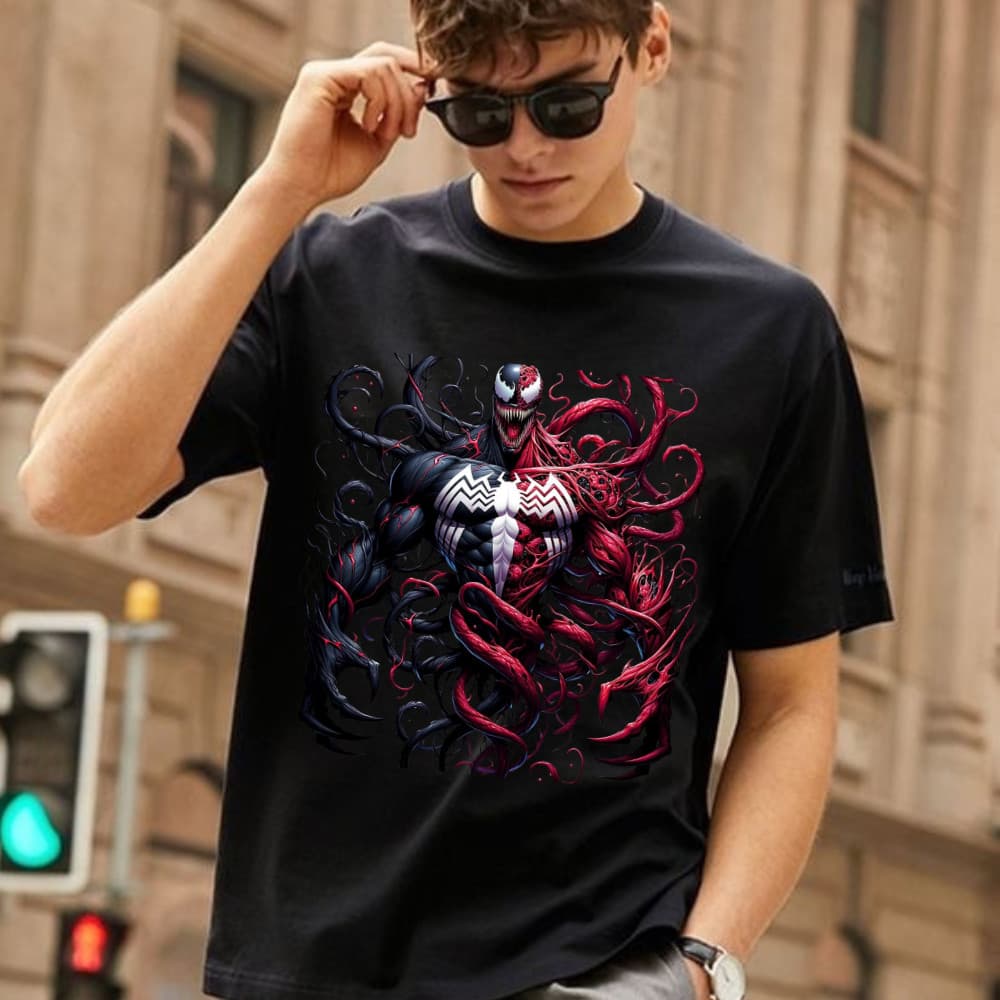 Camisa basica 100% Algodão Venom Carneficina Algodão Confortável Camiseta Lançamento Unissex Estampada Moda Heroi