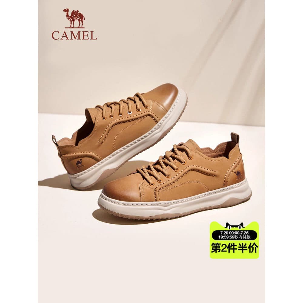 Camel sapatos masculinos de couro genuíno 2026 primavera Retro fosco couro sapatos casuais masculinos confortáveis All-M