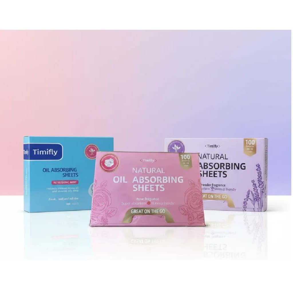 Kit Lenço Antibrilho Facial Absorvente de Oleosidade – 3 Fragrâncias (Rosa + Hortelã + Lavanda) | 300 Folhas