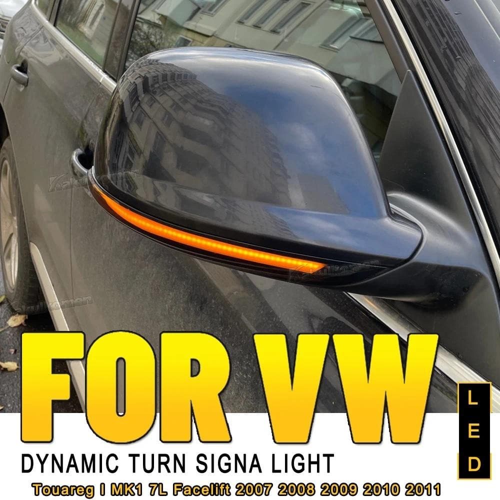 2 Unidades LED Indicador Dinâmico Luz De Sinalização Pisca Espelho Lâmpada Para VW Touareg I MK1 7L Facelift 2007 2008 2