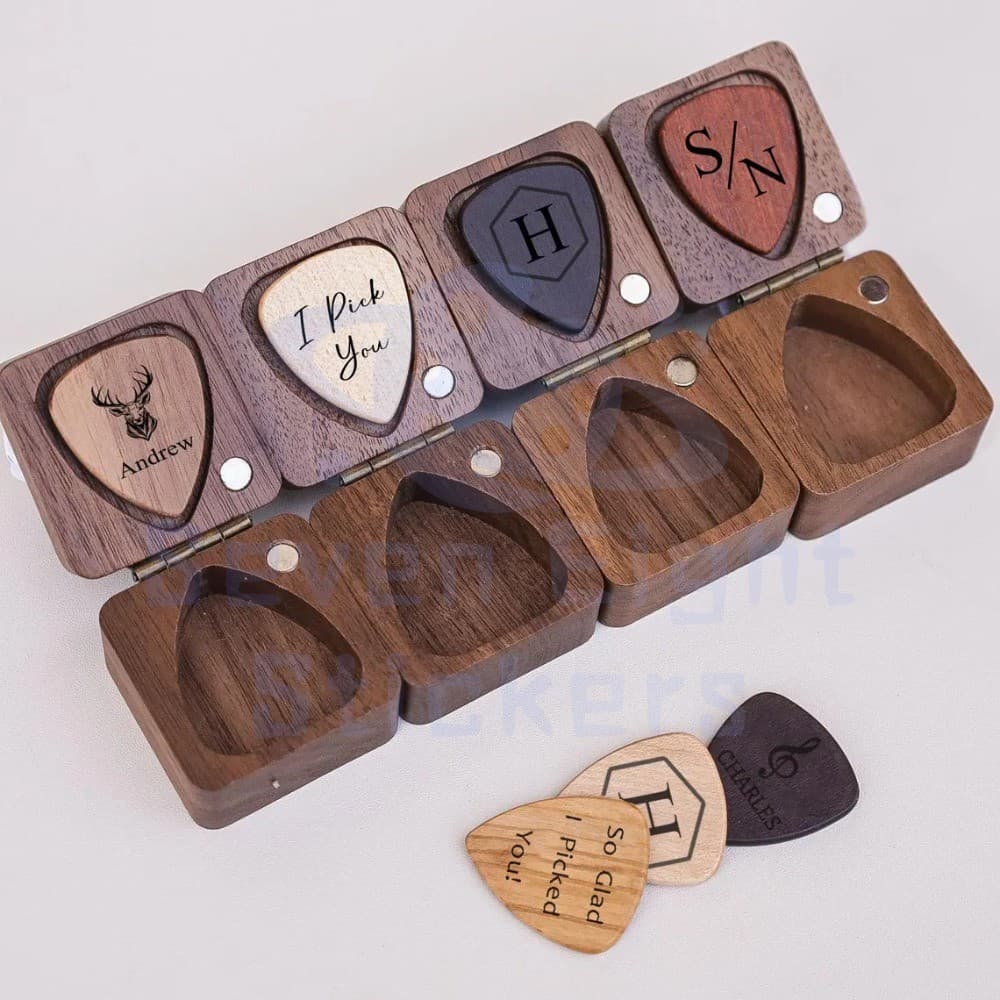 Palhetas De Guitarra Personalizadas | De Madeira Esculpidas Presentes Musicais Para Festivais Comemorativos Logotipo E N