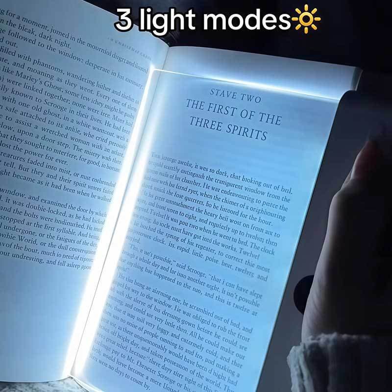 Luz de leitura LED ultra-fina em formato de marcador de página, lâmpada de leitura plana com proteção ocular para visão
