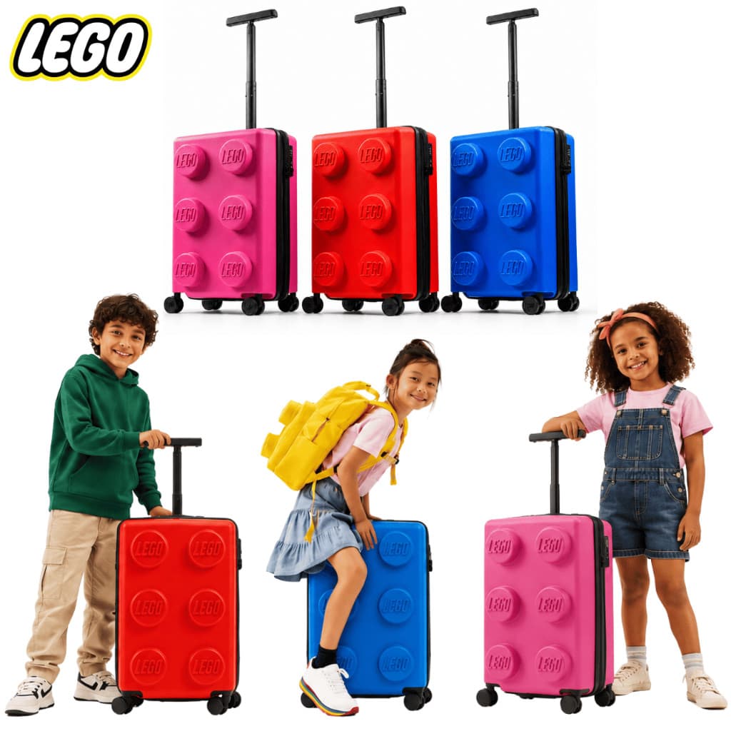 Mala De Viagem Bordo Infantil Lego Original Com Rodinhas Giratórias Alça Bloco Lego Bricks