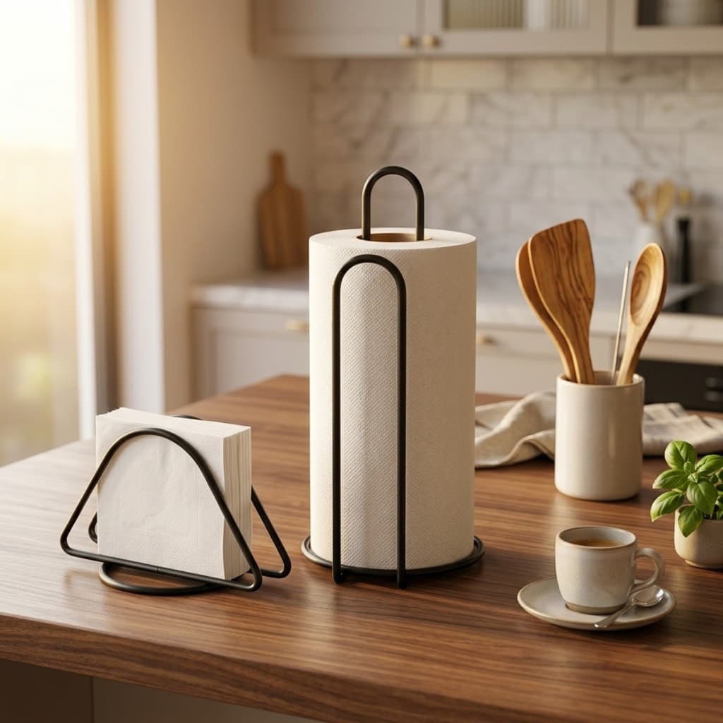 Suporte Porta Rolo Papel Toalha E Guardanapos De Aço Para Mesa Balcão Restaurante Lanchonete