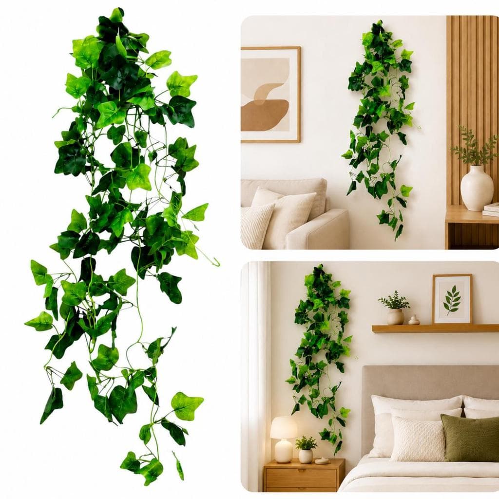 Kit Planta Artificial Folhagem Caída Heras Planta de Pendurar Para Decoração Sala Casa Casamento