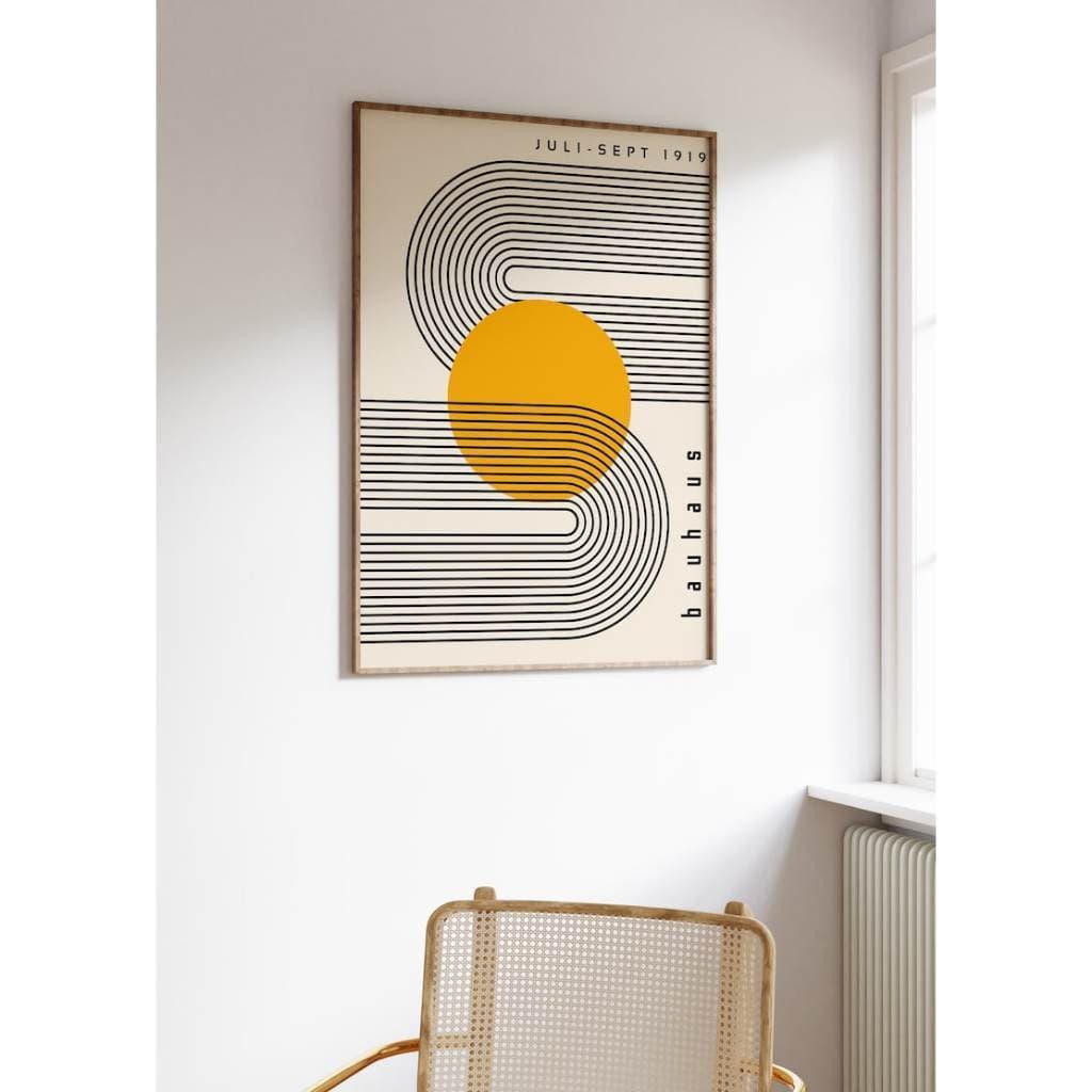 Quadro Decorativo Bauhaus Círculo Amarelo Home