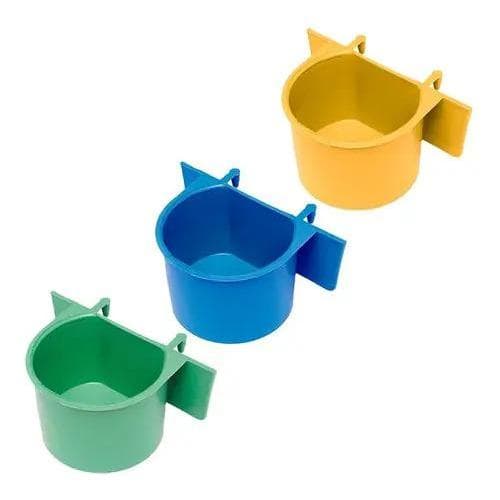 Kit 12 Comedouro Bebedouro Pássaros Mr Pet Papagaios Gancho Colorido