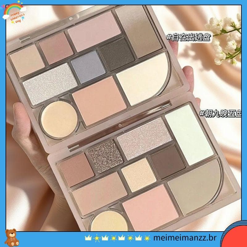 Coleção 1780 Pessoas Uma Paleta Tudo-feito Dez Cores Maquiagem Paleta Abrangente Paleta de Sombras Blush Contorno Destaq