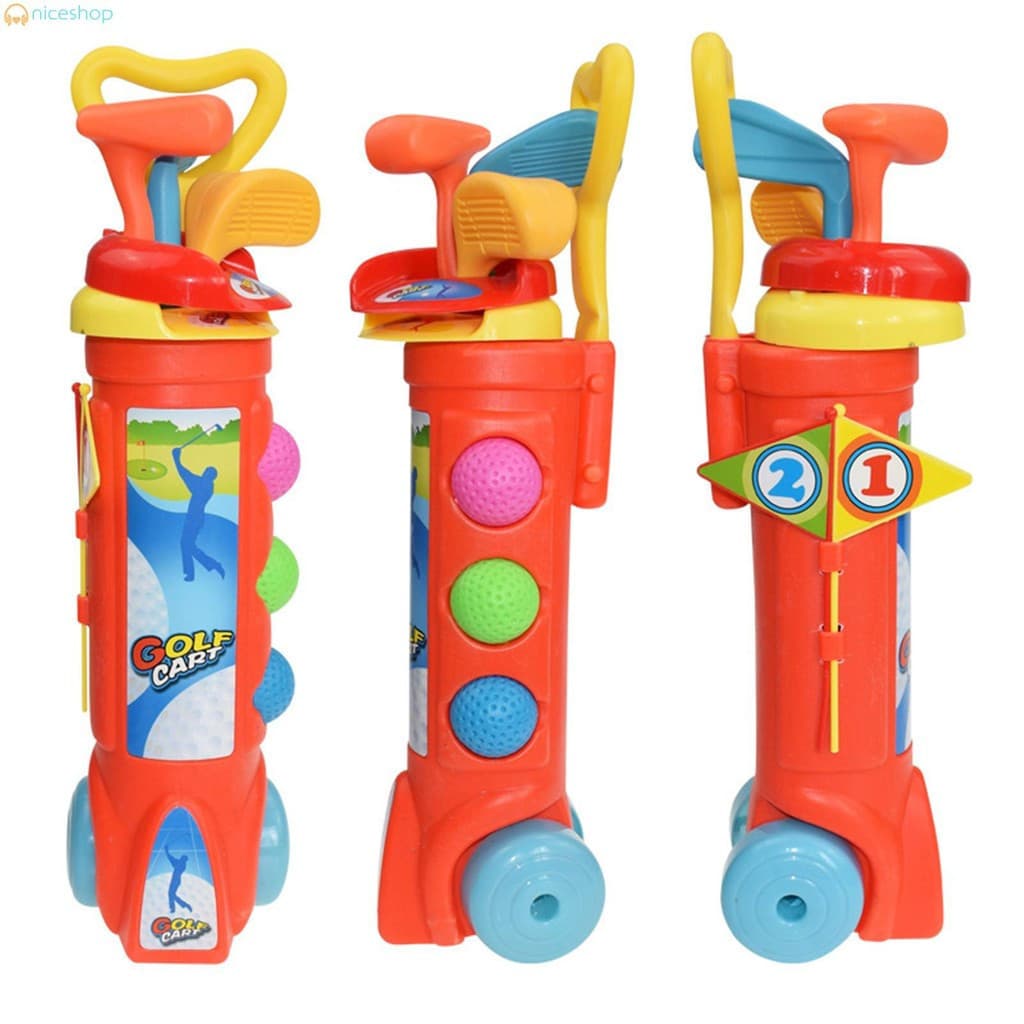 Conjunto de tacos de golfe coloridos para crianças, mini brinquedos para atividades ao ar livre e em ambientes fechados,