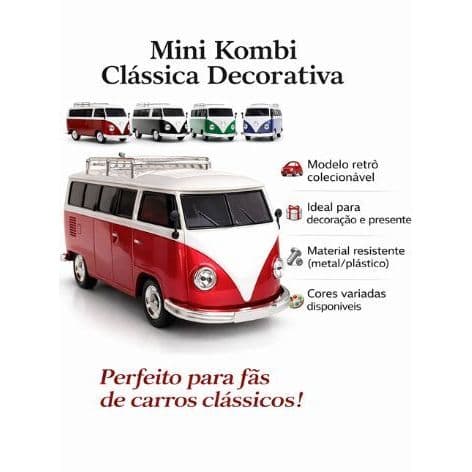 Caixa de Som Kombi Retrô Bluetooth WS-266 USB TF FM Portátil Decoração