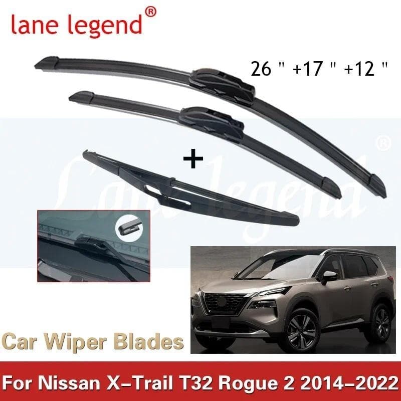 Para Nissan X-Trail T32 Rogue 2 2014-2022 Lâminas De Limpador Dianteiro Traseiro Do Carro Borracha Macia Limpadores Pára
