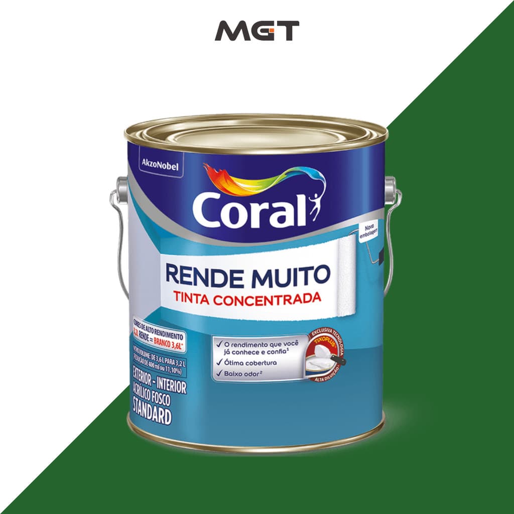 TINTA RENDE MUITO CORAL ACABAMENTO BRANCO FOSCO 3,6L E 0,9L