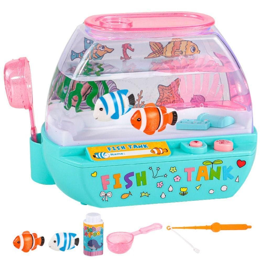 Mini Tanque De Peixes De Simulação , Brinquedo De Aquário Artificial Adorável De Desenho Animado , Iluminação LED Criati