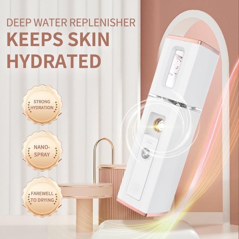 Handy Nano Facial Mister Com Testador De Umidade Do Analisador De Pele , Pulverizador Mist Portátil Atomização Extensões