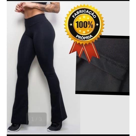 Calça Legging Flare Flanelada Térmica Cintura Alta