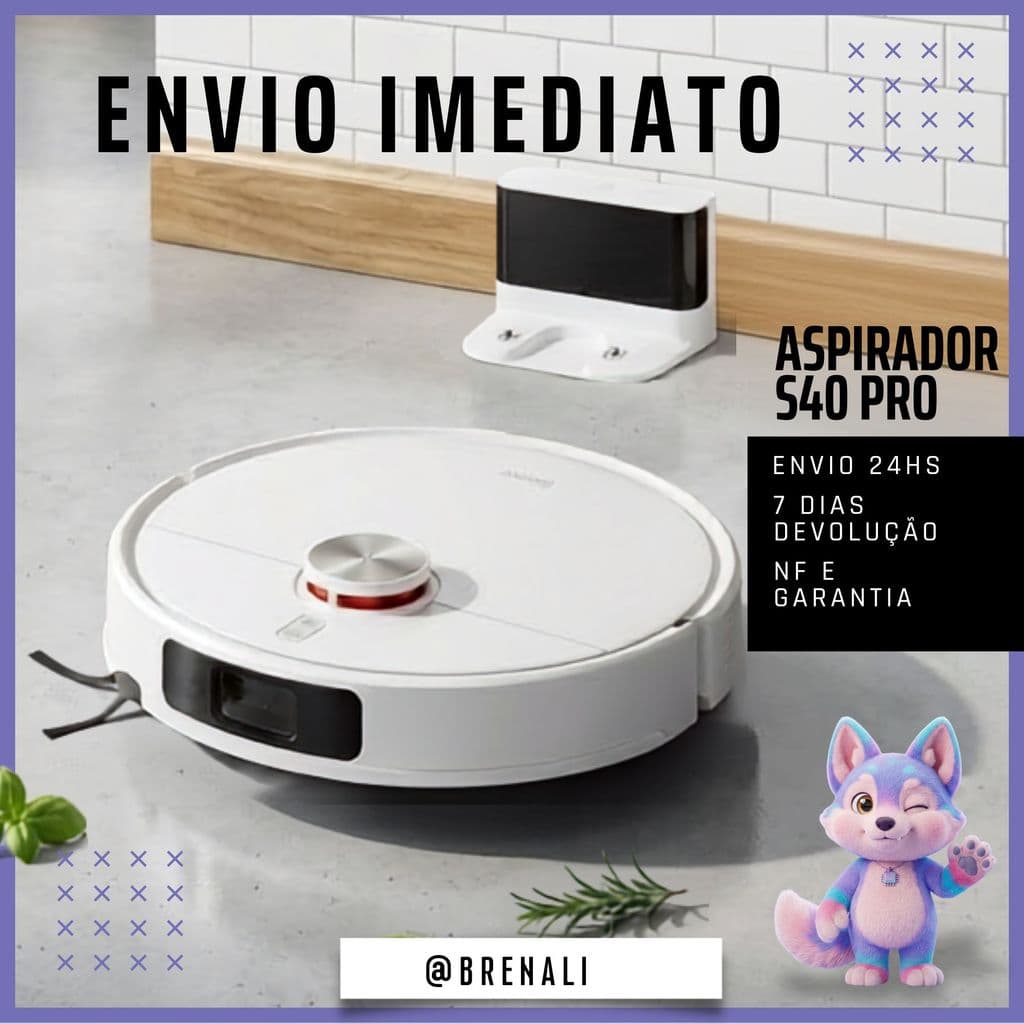 Robo Aspirador Xiaomi S40 Pro 15000Pa Alta Sucção Sensor LDS