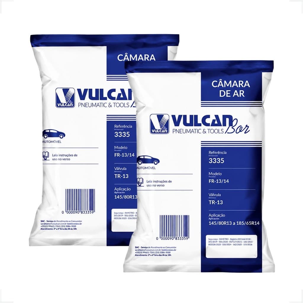Kit 2 Câmara De Ar Aro 13/14 Tr13 Veiculos 165-175/70 185-60 Alta Resistência Vedação Segura Original
