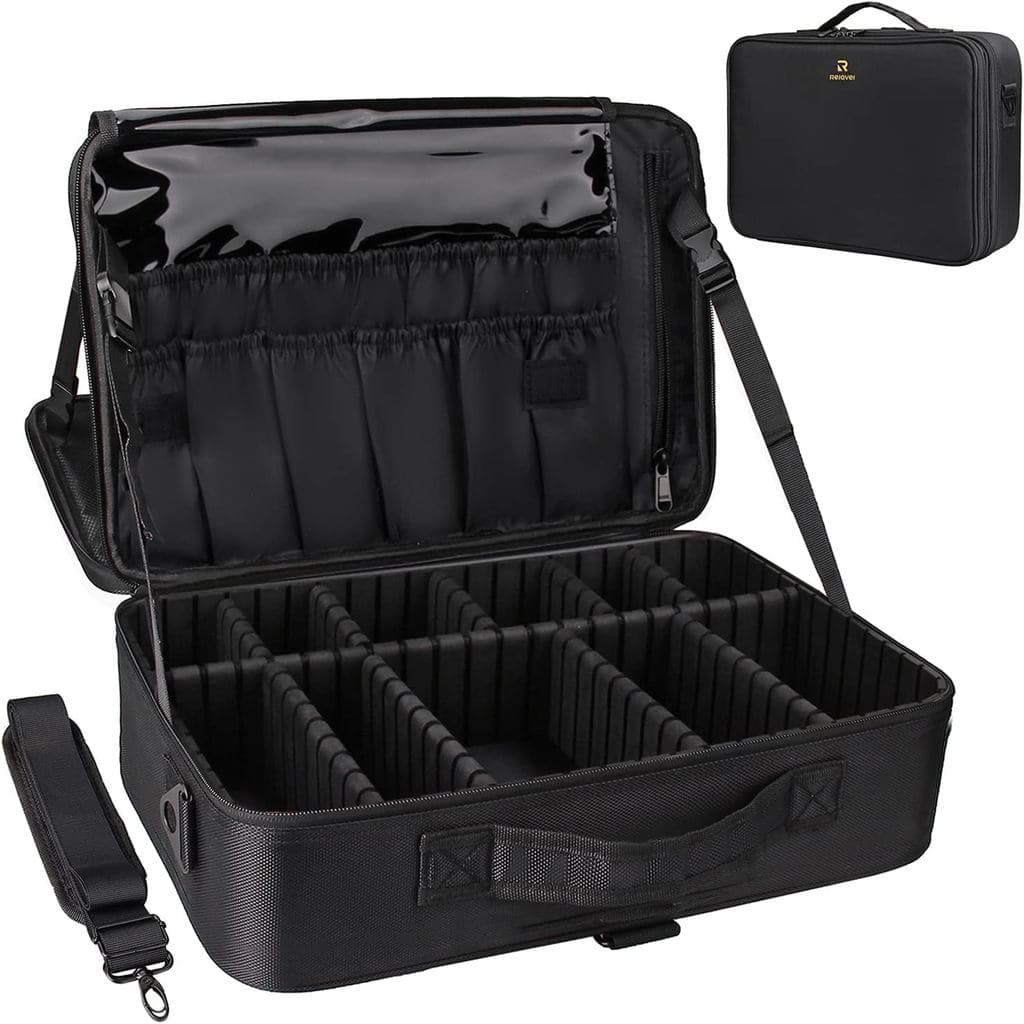 Maleta de Maquiagem Relavel Grande, Bolsa de Maquiagem Profissional, Estojo de Viagem de 16,5 polegadas (aprox. 41,9 cm)