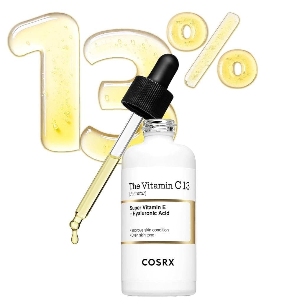 Sérum COSRX Pure Vitamin C 13% (Renovação) com Vitamina E e Ácido Hialurônico, Sérum Coreano de Vitamina C, Sérum Facial