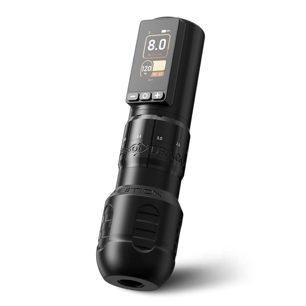 Máquina de Tatuagem Sem Fio Ambition 2400mAh, Caneta Rotativa para Cartuchos de Tatuagem com Motor Sem Escovas para Arti