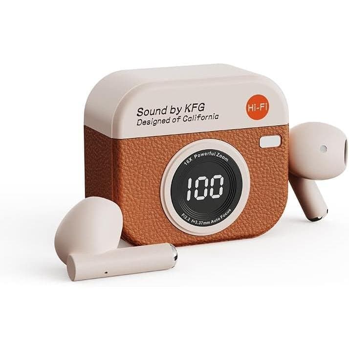 Capa para Celular Sound by KFG Estilo Câmera Retrô com Display Digital, Couro Verde, Design Hi-Fi LK0E