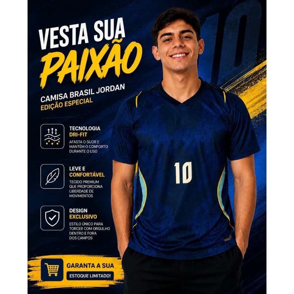 Camisa do Brasil Azul Camiseta Futebol Torcedor Brasileiro