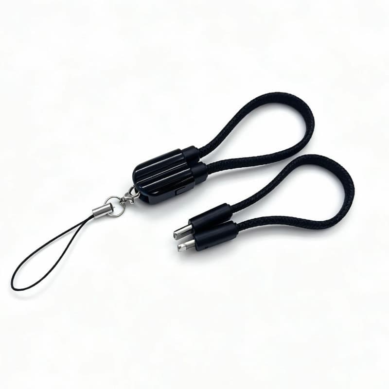 Cabo USB Tipo C para Tipo C 60W Chaveiro Curto Carregamento Rápido Compatível com Celulares e Tablets