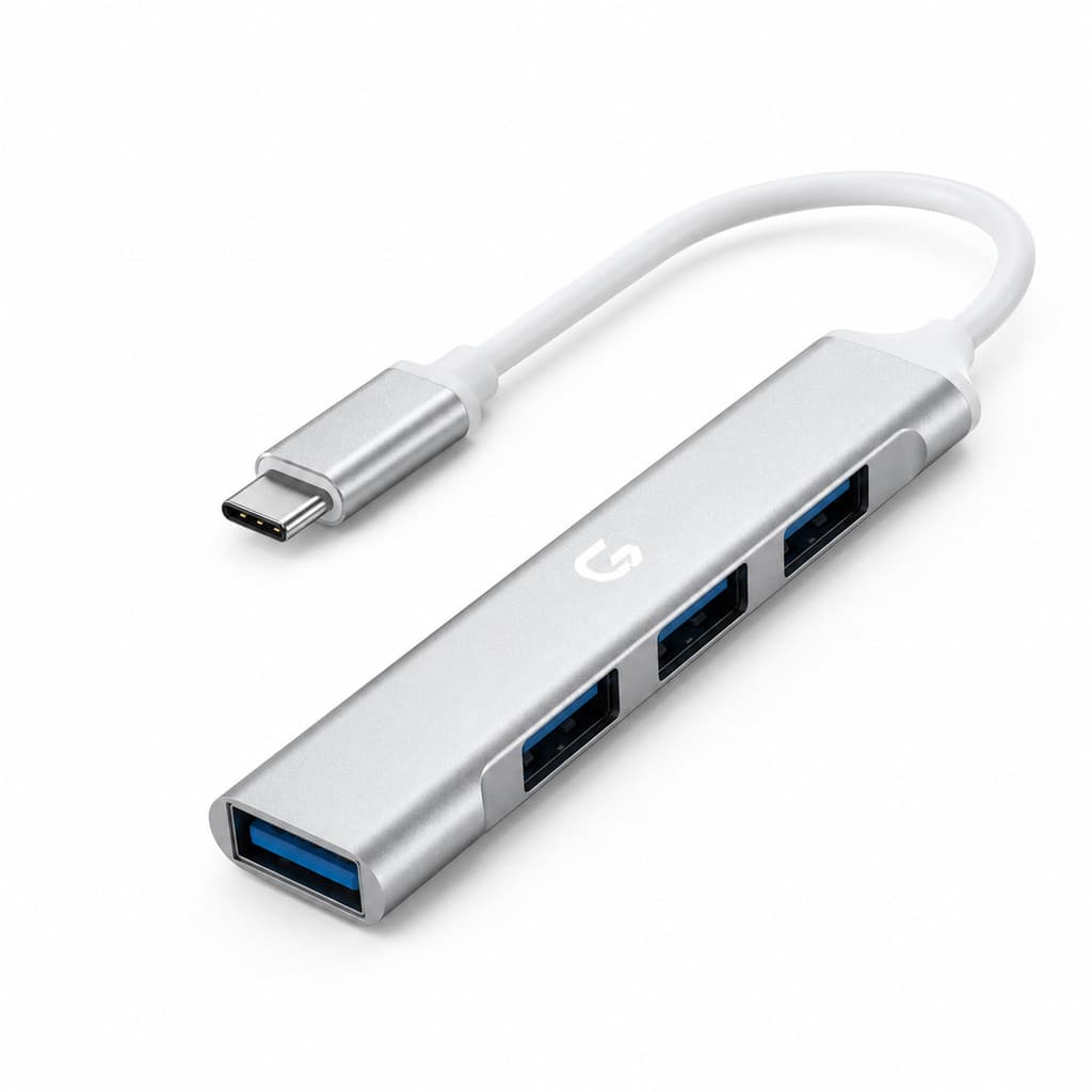 Hub USB Tipo C 4 Portas 3.0 Extensor Alumínio Para Notebook MacBook PC Tablet Mouse Pendrive HD