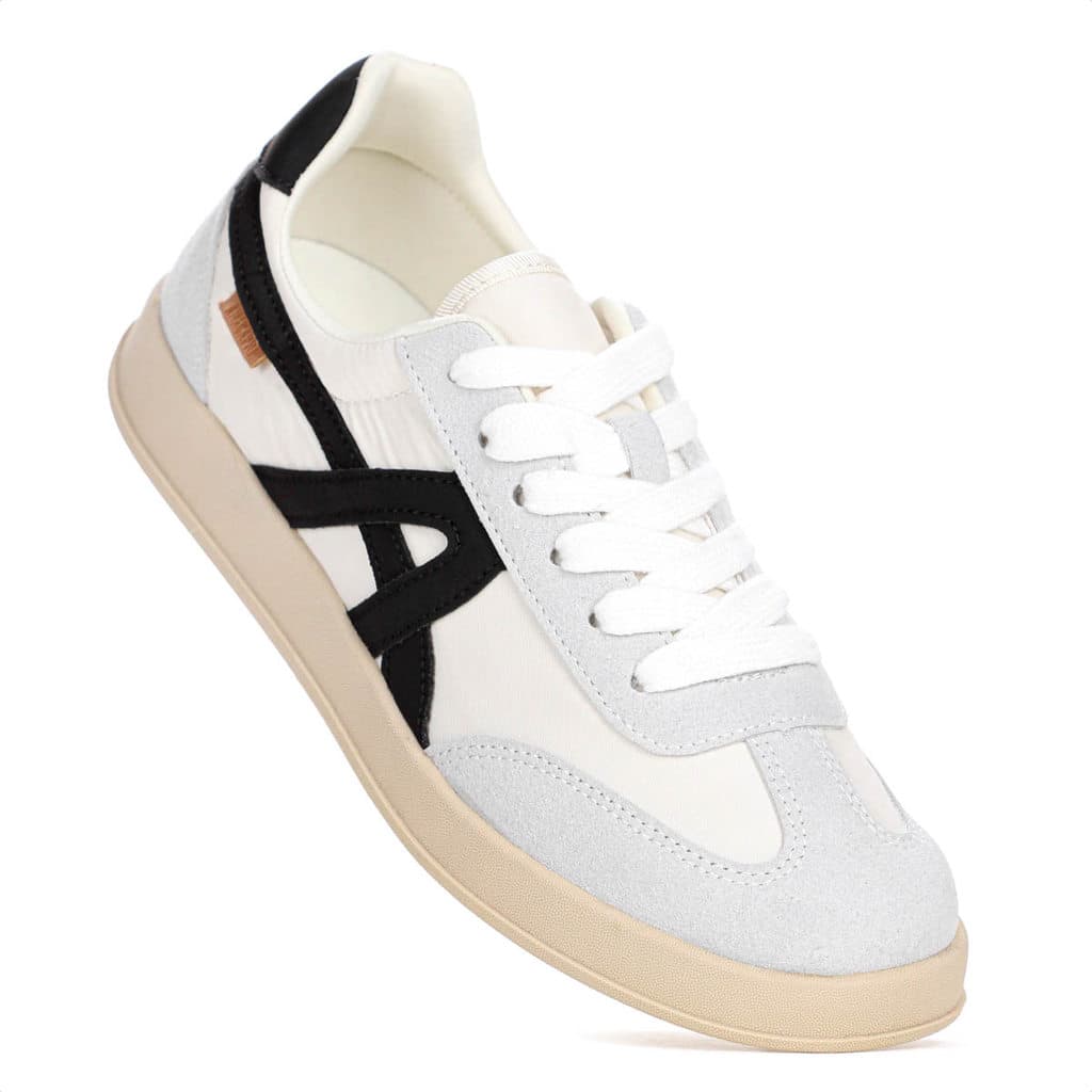 Tênis Anacapri Luli Off White Cinza e Preto - Feminino