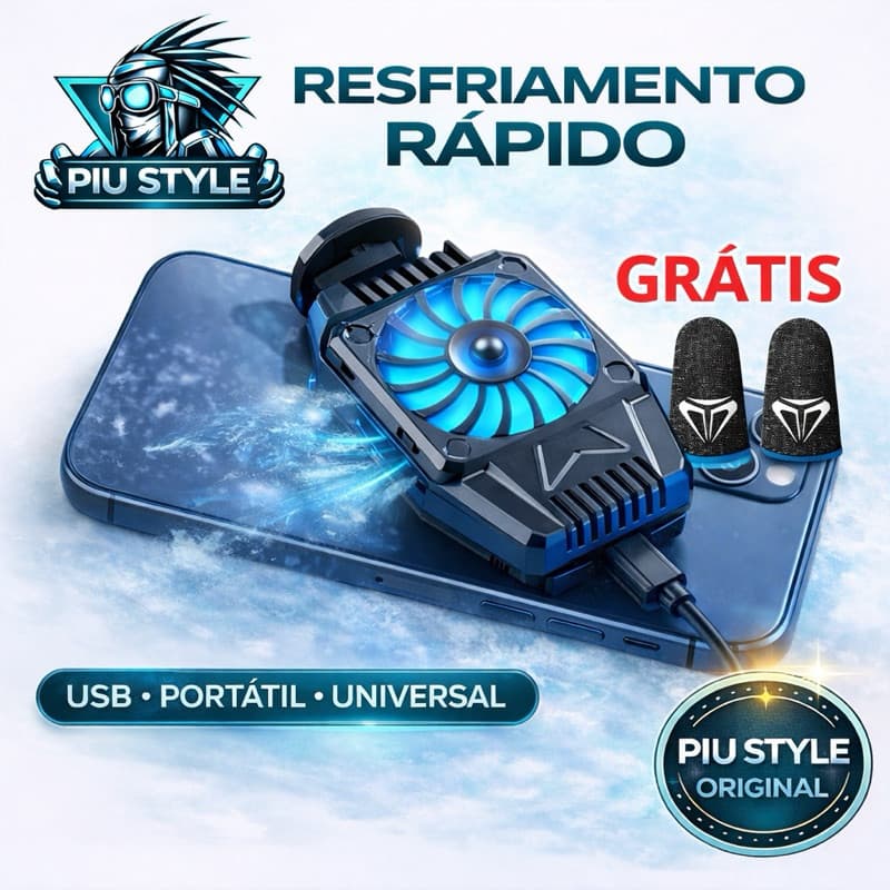 Cooler para Smartphone, Resfriamento Silencioso para Celular + luvinha gamer