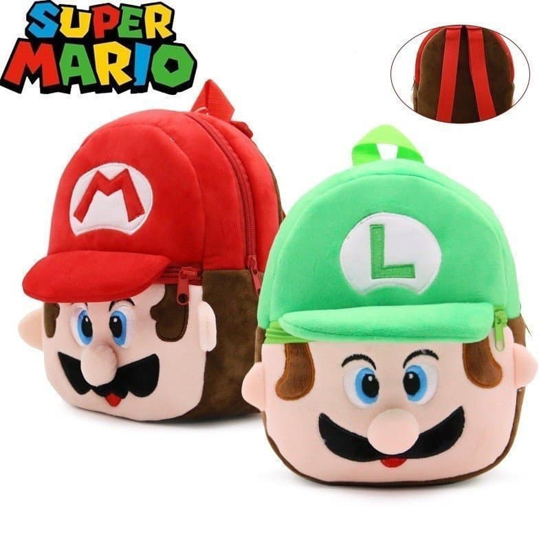 Super Mario 1-3 anos de idade bonito saco escolar de pelúcia mochila boneca Luigi menino menina jardim de infância mini