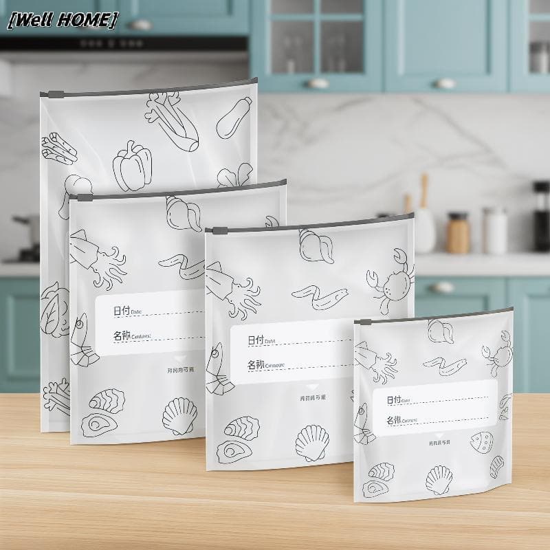 [Well HOME] 10pcs Sacos De Armazenamento De Folha De Alumínio Adequados Para Freezer Pintura Segura De Alimentos E Organ