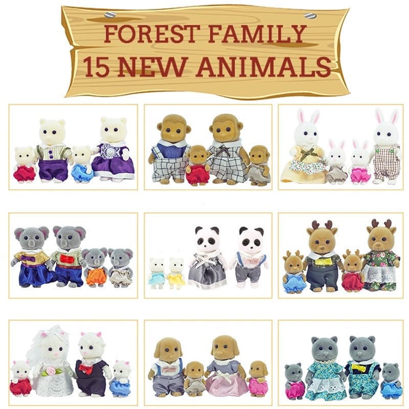 2023 Venda A Quente Elefante Sylvanian Dollhouse Reindeer Kangaroo Família Canguru 1/12 Conjunto De Cozinha Animais Mode