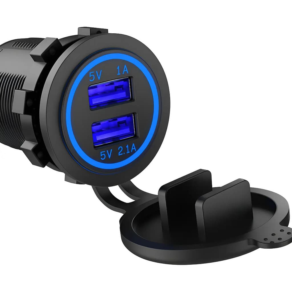 Usb carregador Veicular Encaixe No Lugar Do Acendedor 1a,2a 2 Saídas 3.1a azul, vermelho, verde