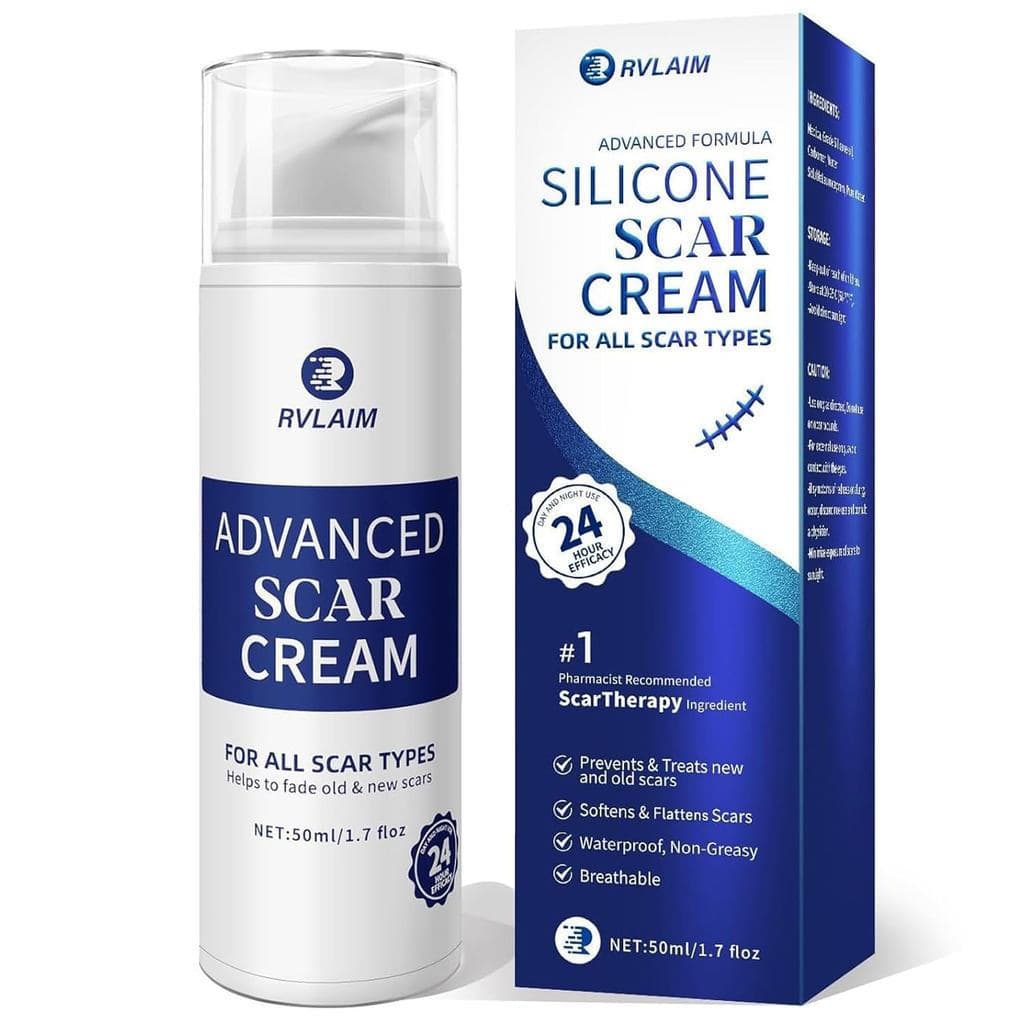 Creme para cicatrizes de silicone Rvlaim, Gel Avançado para Remoção de Cicatrizes Antigas e Novas, Melhora a cor e a tex