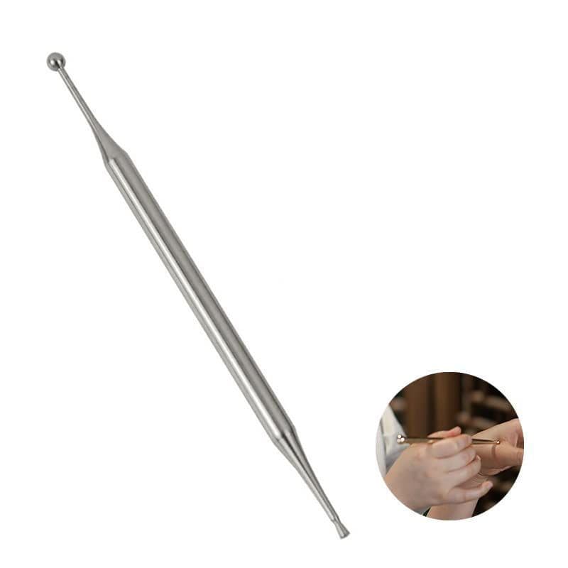 Brincos redondos de duas cabeças, aço inoxidável, pontos de acupuntura de corpo inteiro, massagem portátil, sonda de acu