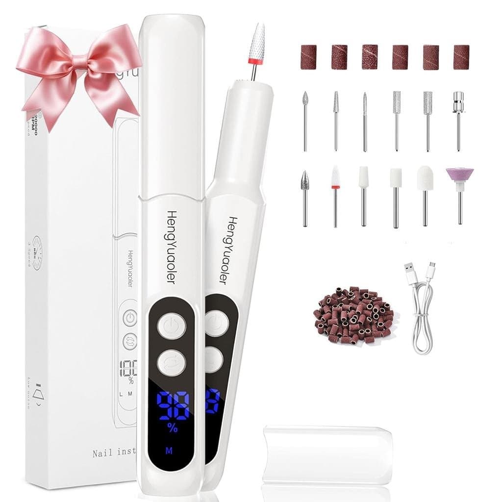 Lixadeira Elétrica Sem Fio Profissional para Unhas, Kit de Lixadeira com 3 Velocidades para Gel Acrílico, USB Portátil R