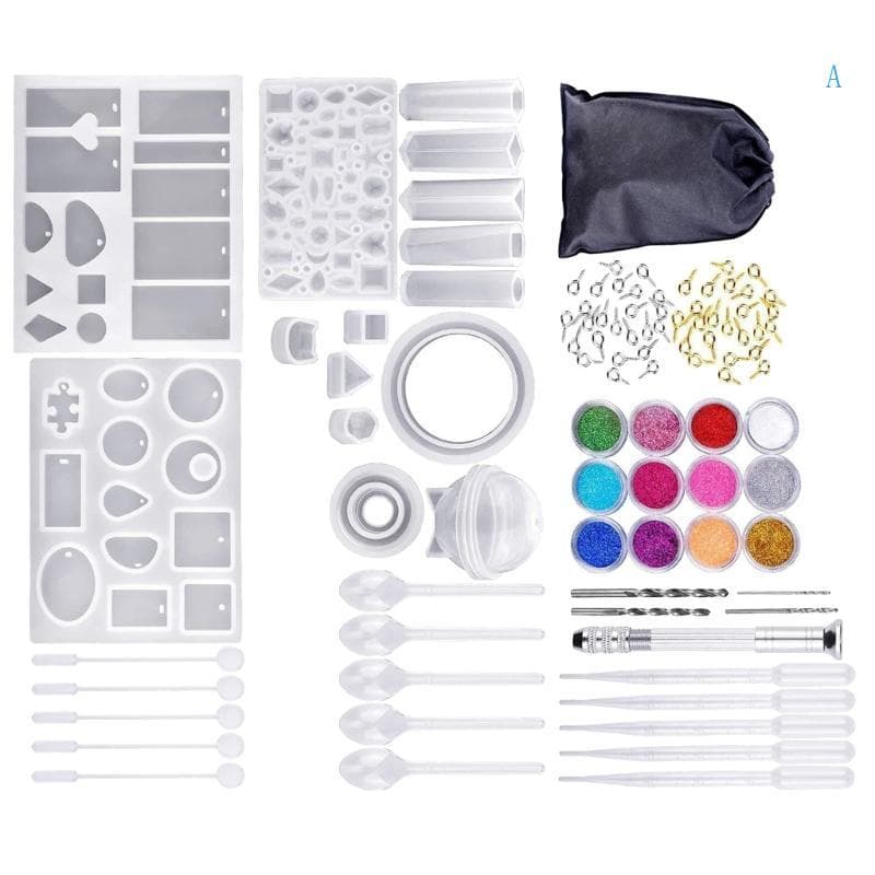Conjunto Moldes Resina 94 Peças Para Fazer Joias, Molde Silicone, Faça Você Mesmo, Kit Inicial Epóx