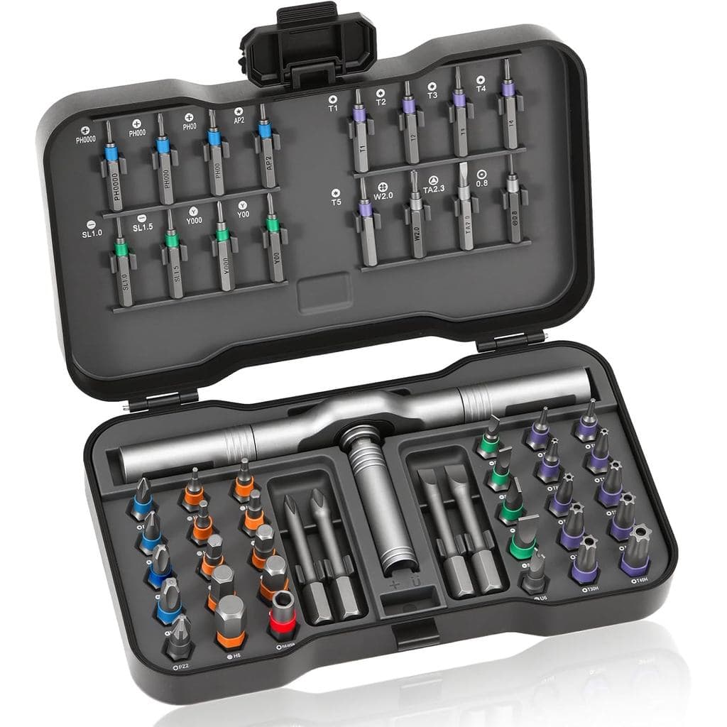 Conjunto de Chaves de Fenda Magnéticas com Catraca 50 em 1, Kit de Reparação com Chave de Fenda de Catraca Multibits e C
