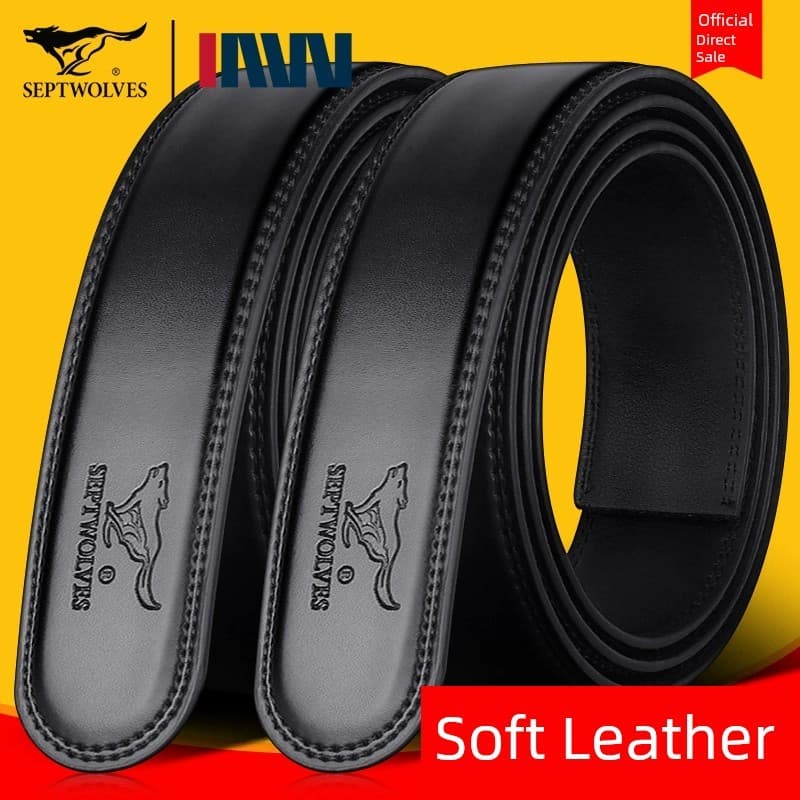 Cinto masculino com fivela automática sem cabeça Seven Wolves novo estilo
